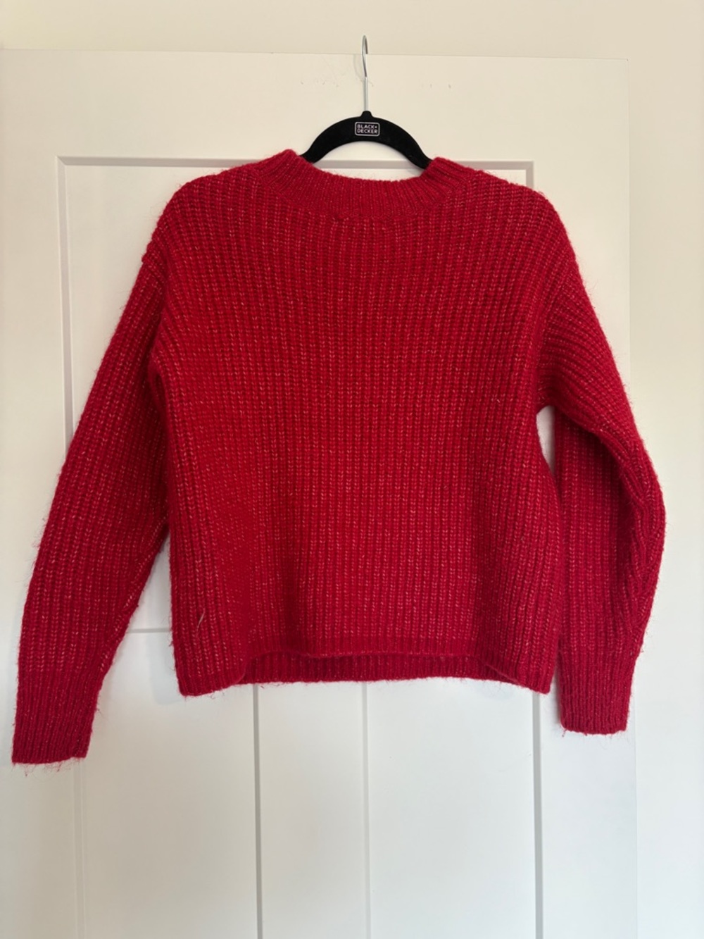 Joe Fresh Red Ribbed Crewneck Sweater - Picture 4 of 6